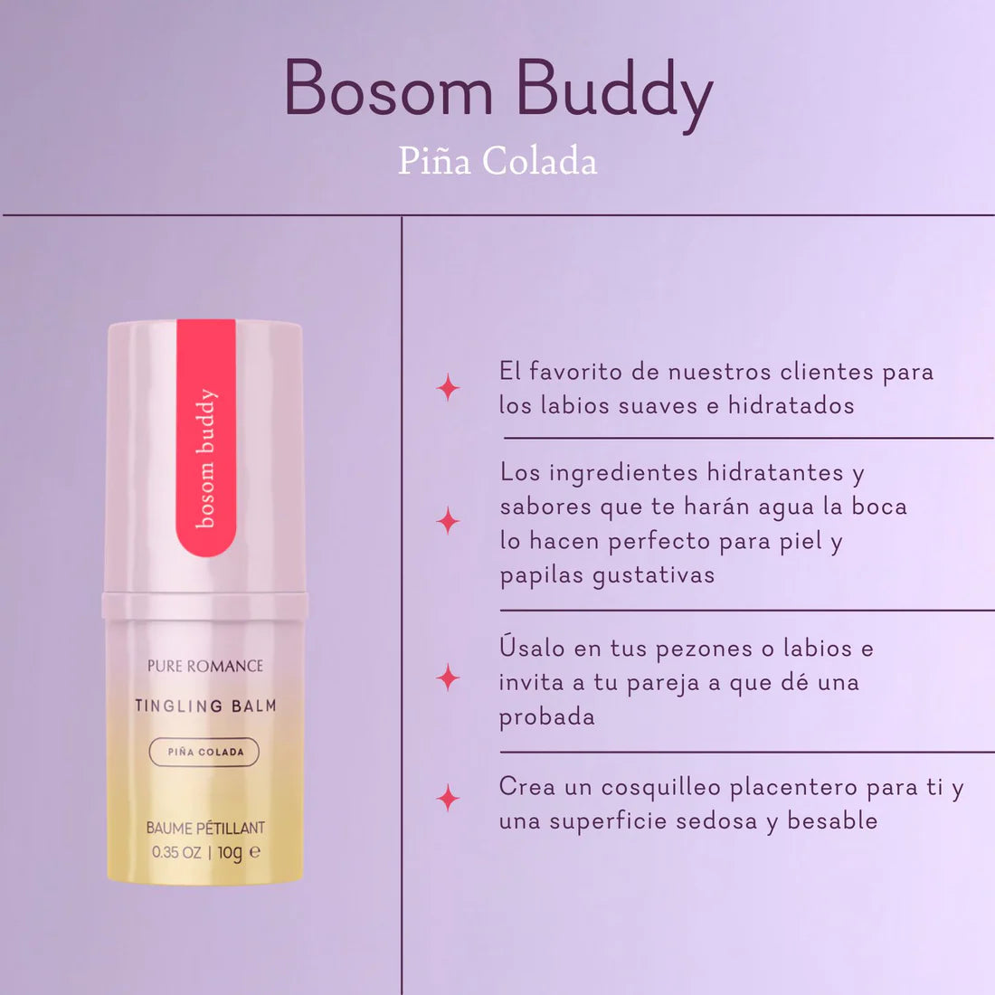 Bosom Buddy - Piña Colada Bálsamo hormigueante para labios y pezones
